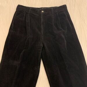 Bill Blass Black Label Double Pleated 100% Cotton Corduroy Trousers, size 33x32